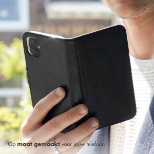 Selencia Echt Lederen Bookcase Samsung Galaxy A13 (4G) - Zwart