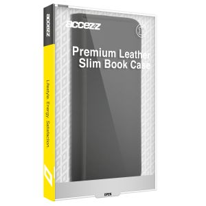 Accezz Premium Leather Slim Bookcase iPhone 14 Pro - Zwart