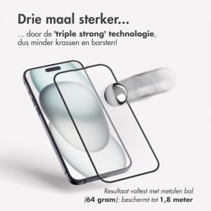 Accezz Triple Strong Full Cover Glas Screenprotector met applicator iPhone 13 / 13 Pro / 14 - Transparant