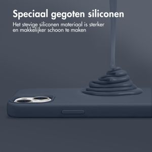 Accezz Liquid Silicone Backcover met MagSafe iPhone 12 (Pro) - Donkerblauw