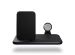 Zens Draadloos oplaadstation 4-in-1 - Aluminium Serie - Draadloze stand + Apple Watch - Zwart