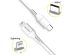 Accezz Lightning naar USB-C kabel - MFi certificering - 0,2 meter - Wit