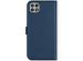 Selencia Echt Lederen Bookcase Samsung Galaxy A22 (5G) - Blauw
