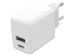 Accezz Wall Charger - Oplader - USB-C en USB aansluiting - Power Delivery - 20 Watt - Wit