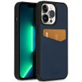 Accezz Premium Leather Card Slot Backcover iPhone 13 Pro - Donkerblauw